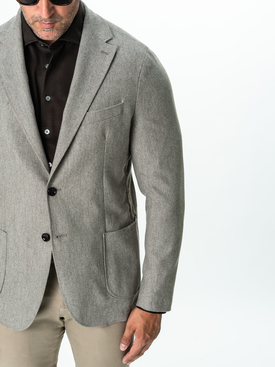Sacou Grej Bărbați Cu Vesta Detasabila Lana Vitale Barberis BMan0011 (4)