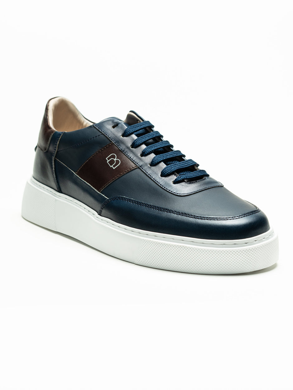 Pantofi Casual Bleumarin Sneakers Din 100% Piele Naturala BMan0422 (3)