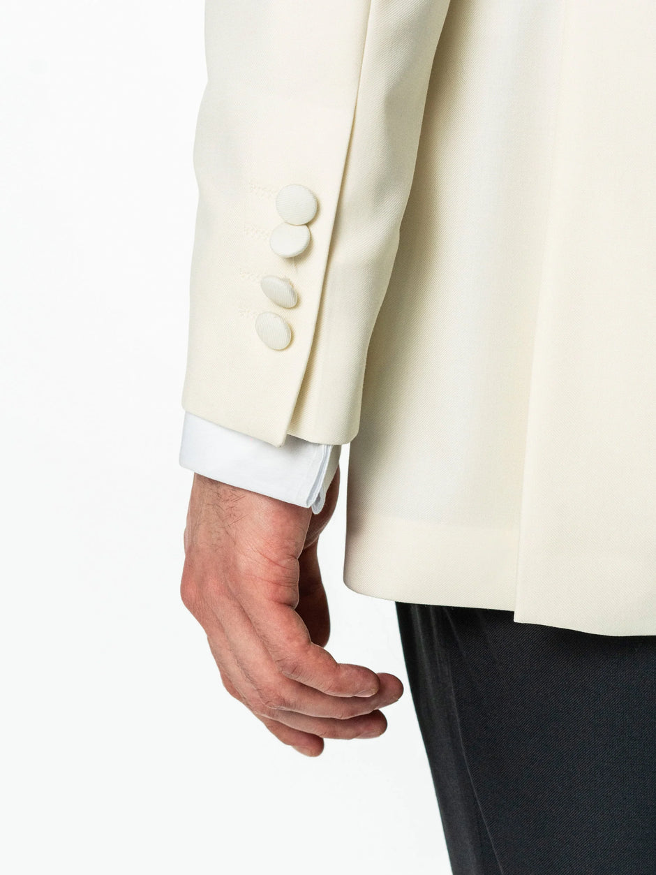 Costum Barbati Smoking Ceremonie Alb Pearl din 100% Lana Vitalis Barberis BMan343 (6)