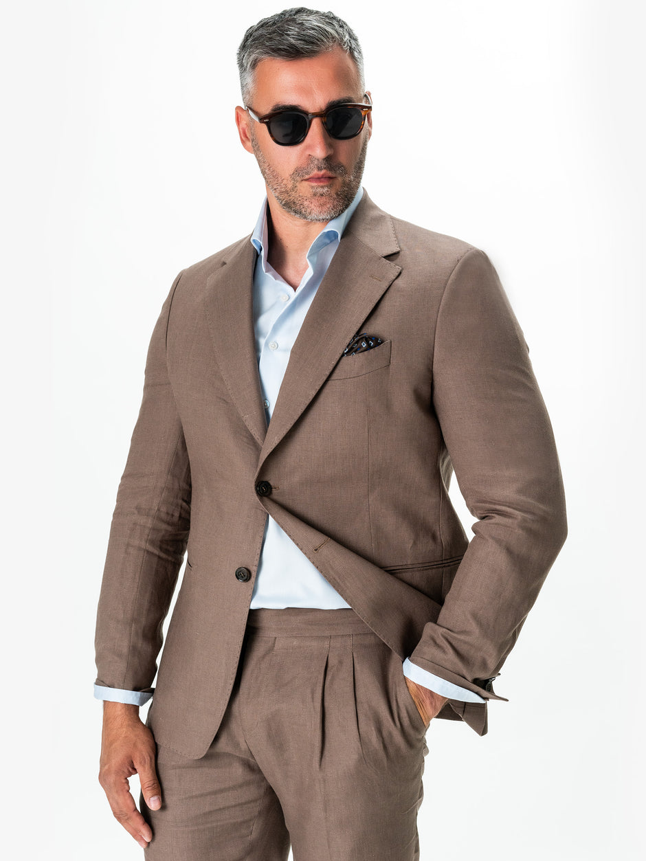 Costum Cappuccino Barbati Vitale Barberis Vara Din In Natural BMan0050 (4)