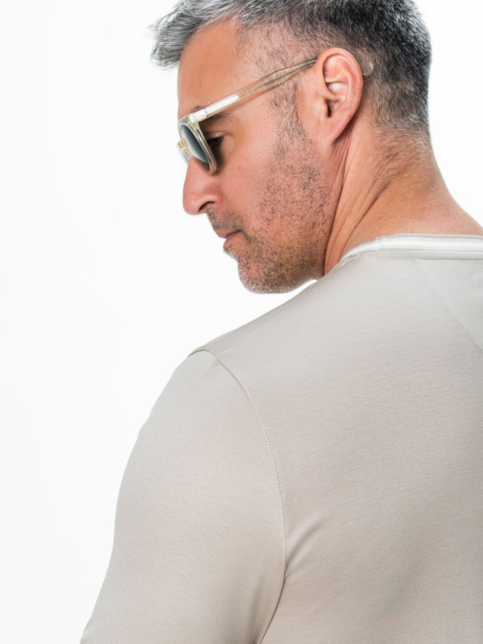 Tricou Barbati Bej 100% Bumbac Egiptean BMan280 (7)