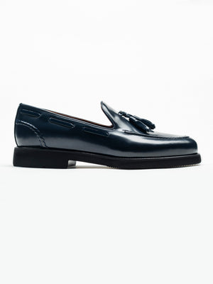 Mocasini Barbati Tassel Loafers Albastru Semilucios Piele Naturala BMan215