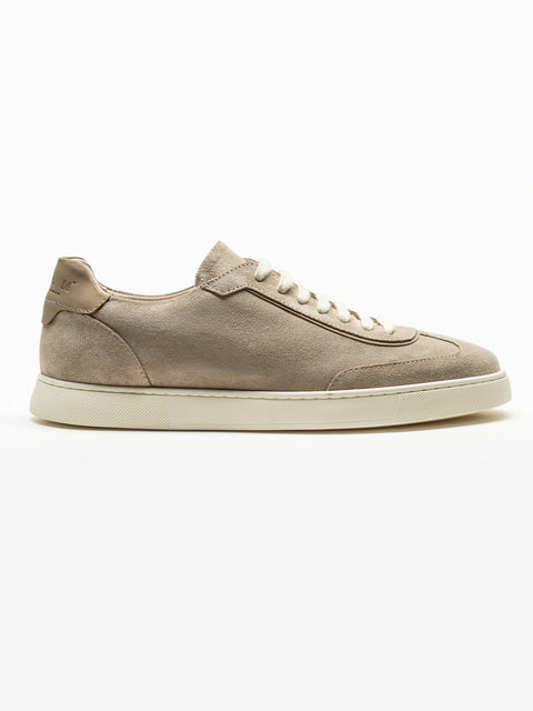 Pantofi Casual Barbati Court Style din Piele Întoarsă Crem BMan0429