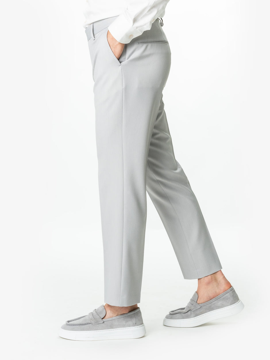 Pantaloni Gri Deschis Eleganti Barbati Stofa De Vara Lana Sarto BMan700 (4)