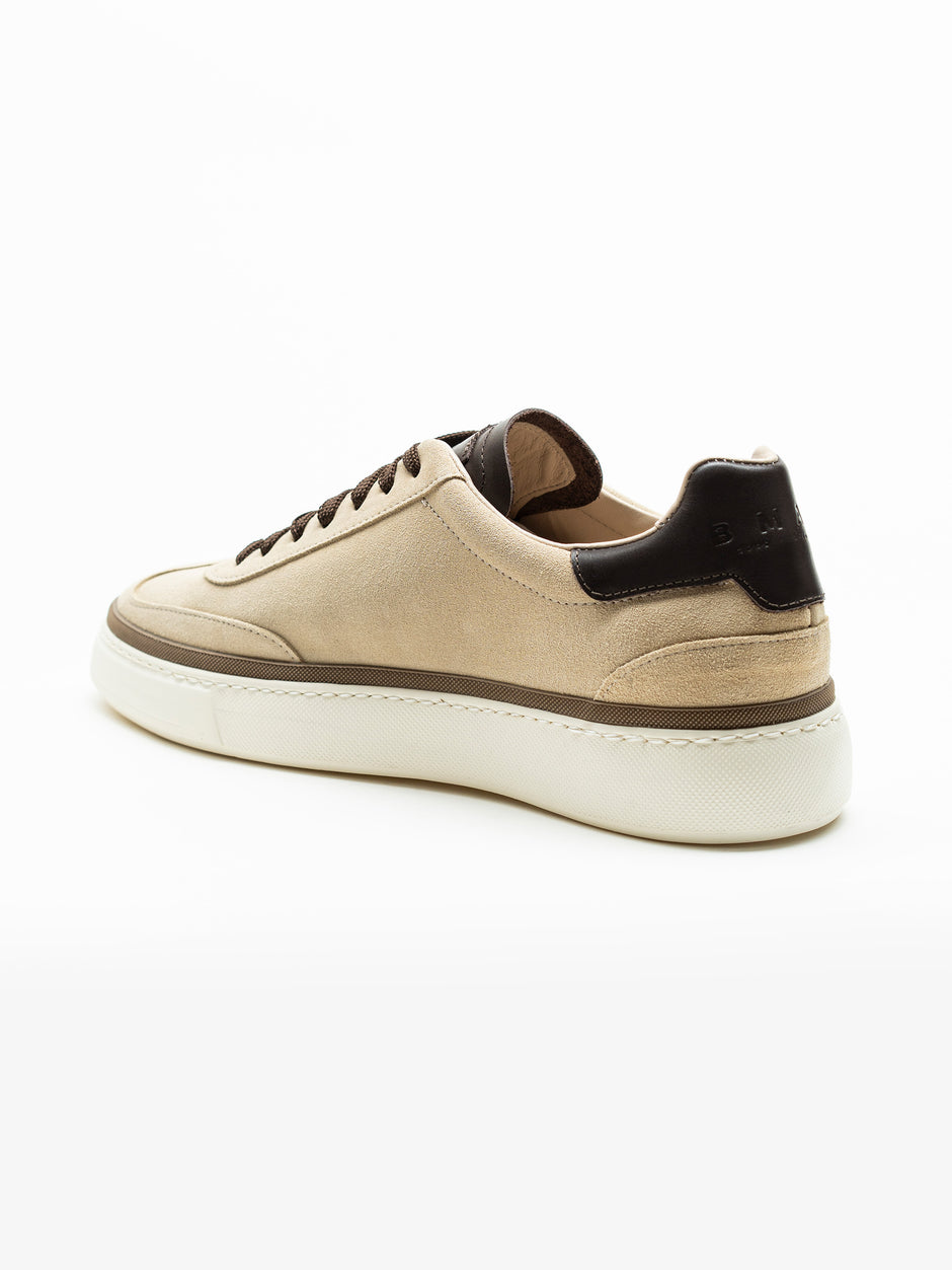 Pantofi Casual Barbati Sneakers Crem Din Piele Intoarsa BMan0358 (7)