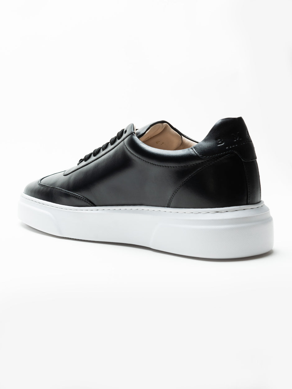 Pantofi Casual Barbati Sneakers Negru Din Piele Naturala BMan0349 (5)