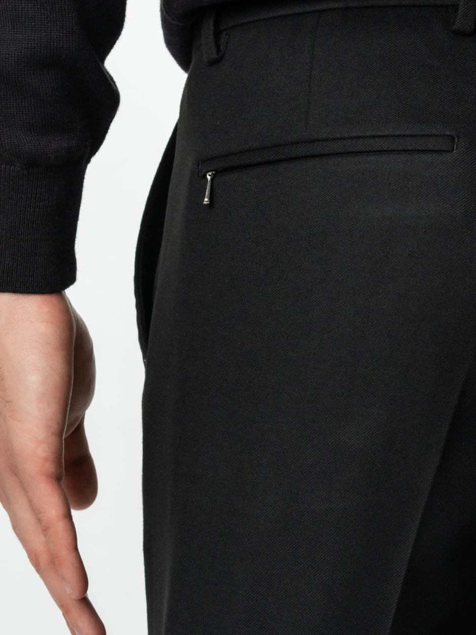 Pantaloni Casual Negri Barbati De Birou Din Lana Sandro Stretch BMan0001 (5)