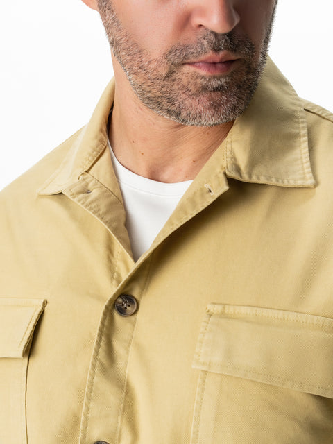 Jacheta Bej Tip Overshirt Camasa Barbati Sezon Toamna & Iarna Din Bumbac BMan0228 (2)