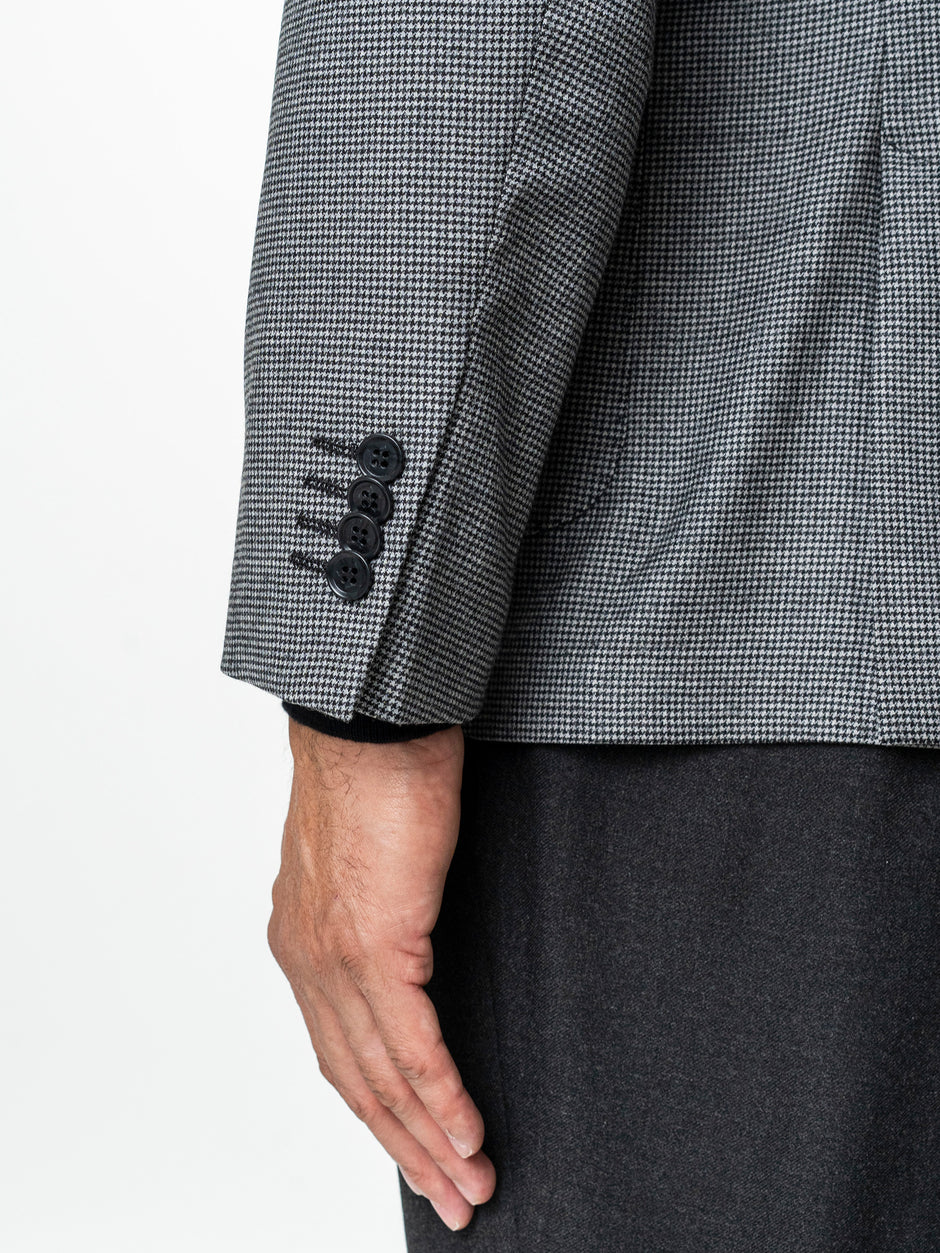 Sacou Negru Barbati Doua Randuri Lana Vitale Barberis Super 110'S Houndstood BMan0040 (7)