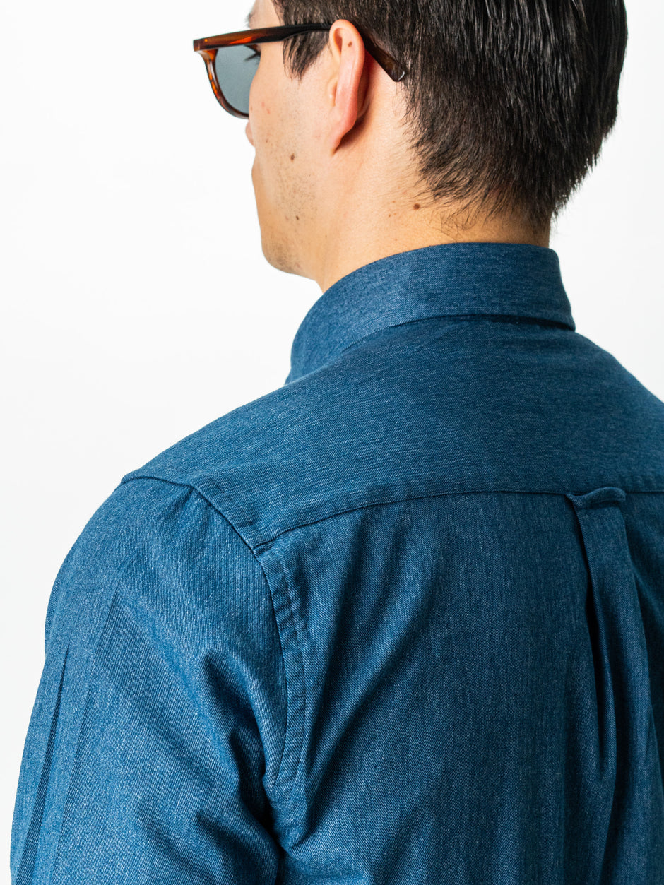 Camasa Barbati Casual Albastru Marine Din Bumbac Natural Tip Flanel BMan0037 (7)