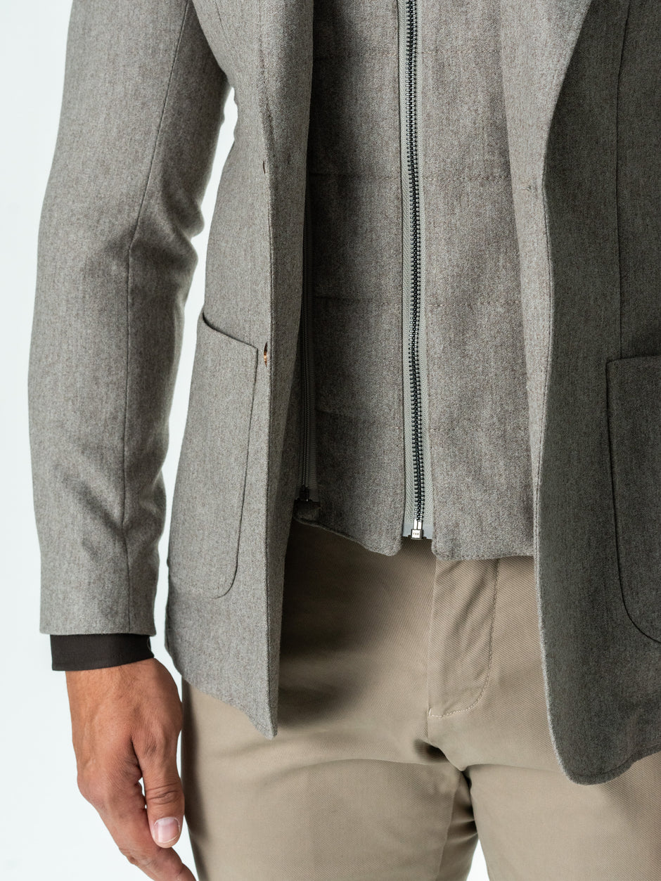 Sacou Grej Bărbați Cu Vesta Detasabila Lana Vitale Barberis BMan0011 (10)