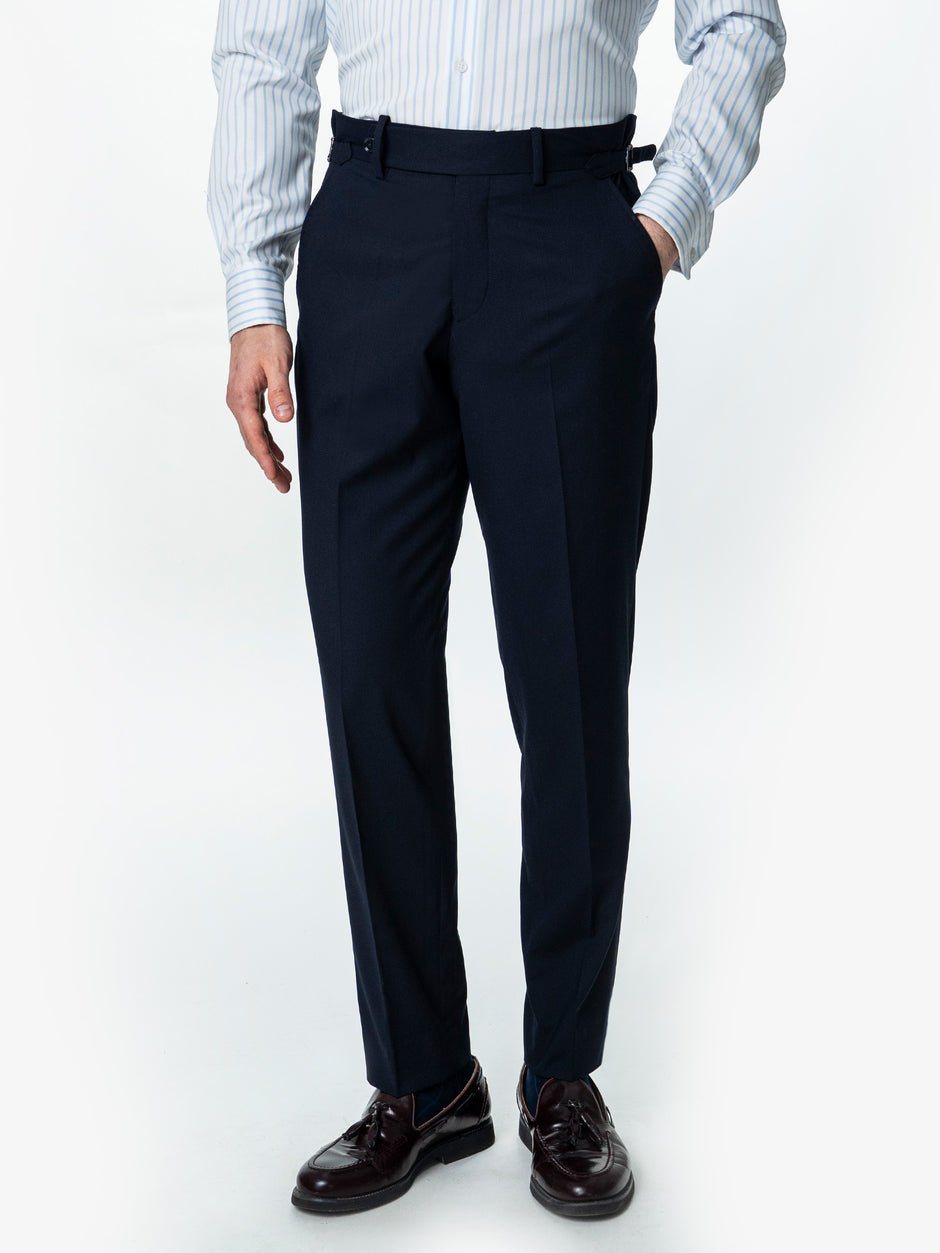 Costum Barbati Elegant Bleumarin Inchis Amestec Lana BMan0019 (7)