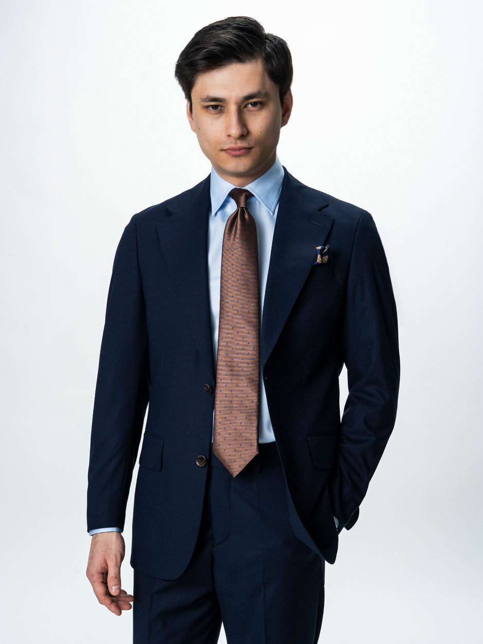 Costum Barbati Elegant Bleumarin Amestec Lana BMan0019 (2)