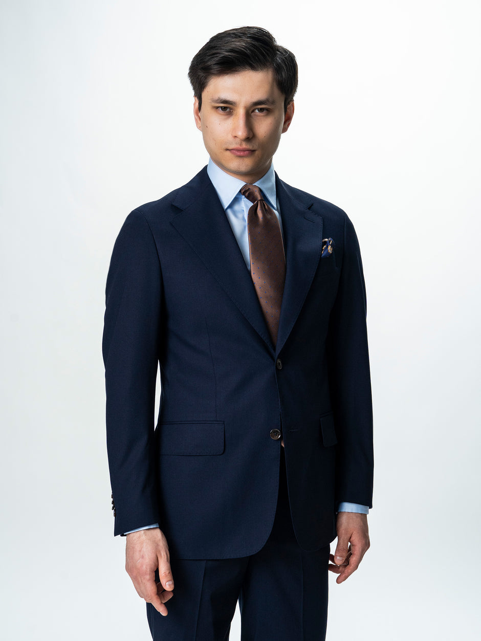 Costum Barbati Elegant Bleumarin Amestec Lana BMan0019 (6)