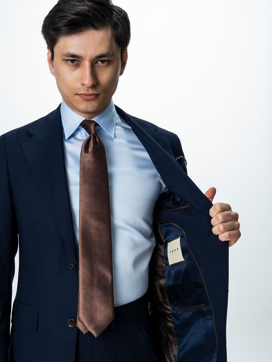 Costum Barbati Elegant Bleumarin Amestec Lana BMan0019 (8)