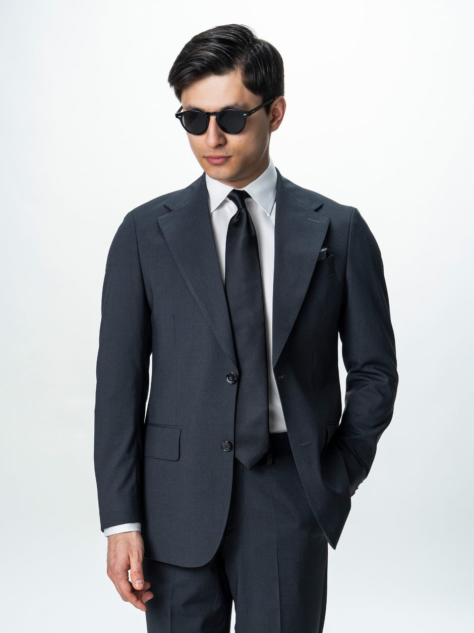 Costum Barbati Elegant Gri Amestec Lana BMan0019 (4)