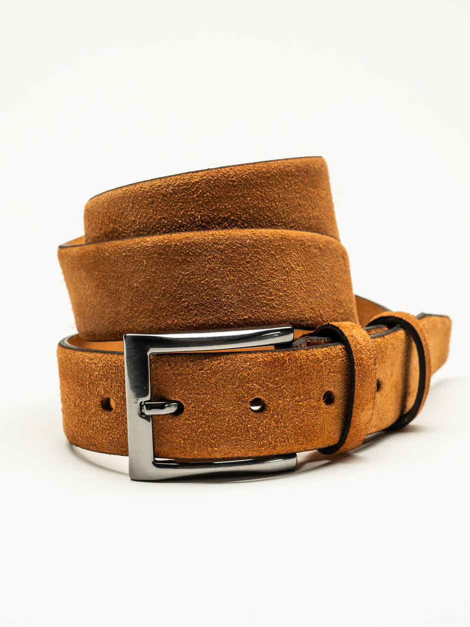 Curea Barbati Maro Tobacco Pentru Denim Din Piele Intoarsa BMan117 (1)
