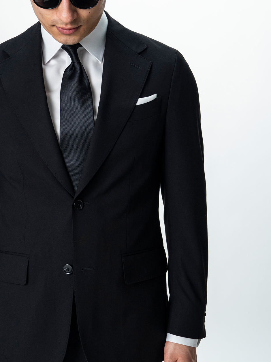 Costum Barbati Elegant Negru Amestec Lana BMan0019 (8)