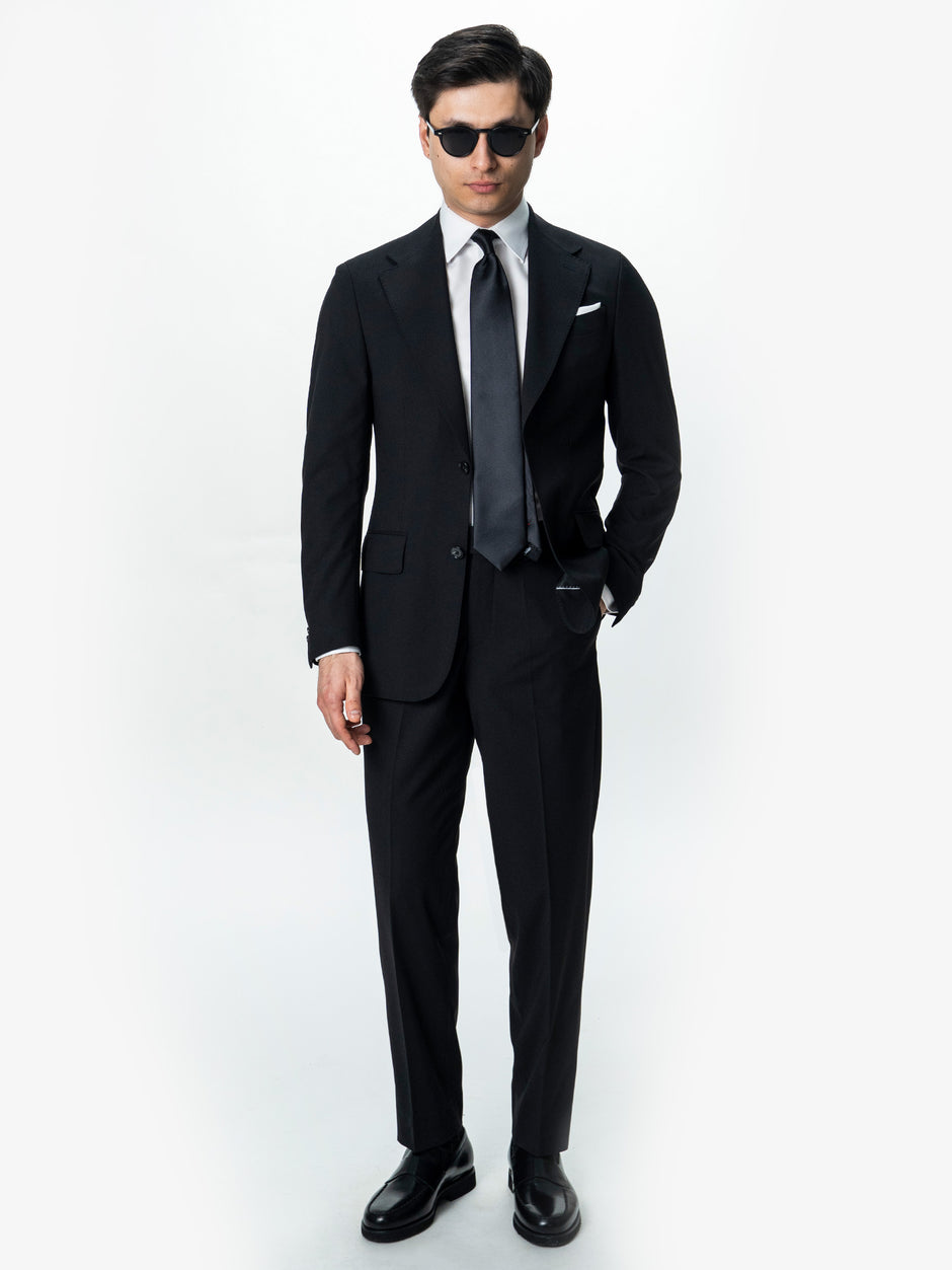 Costum Barbati Elegant Negru Amestec Lana BMan0019 (2)