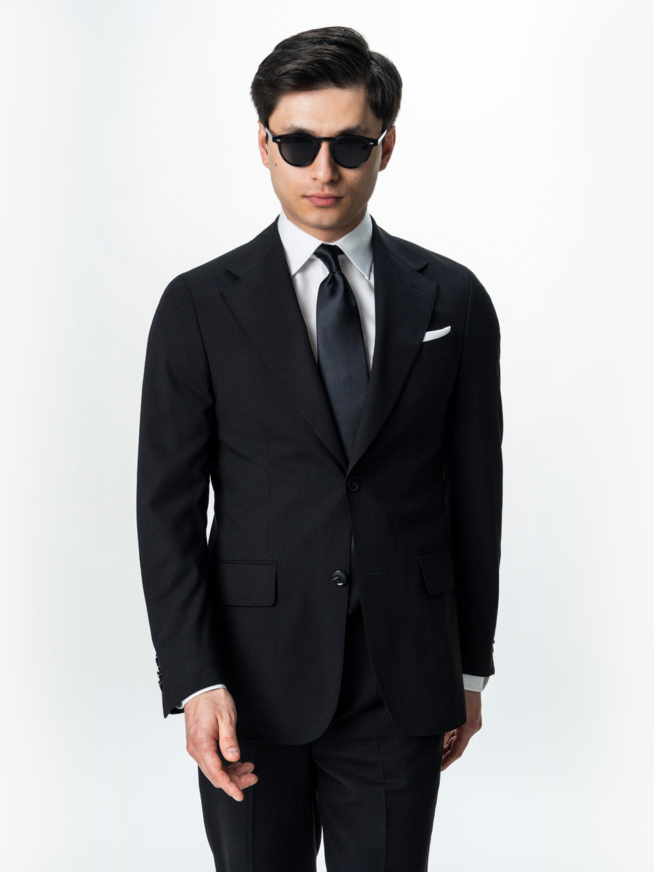 Costum Barbati Elegant Negru Amestec Lana BMan0019 (1)