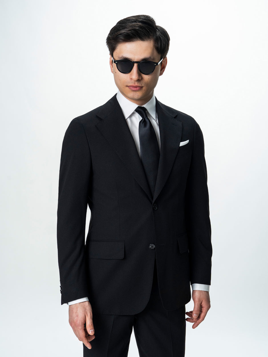 Costum Barbati Elegant Negru Amestec Lana BMan0019 (4)