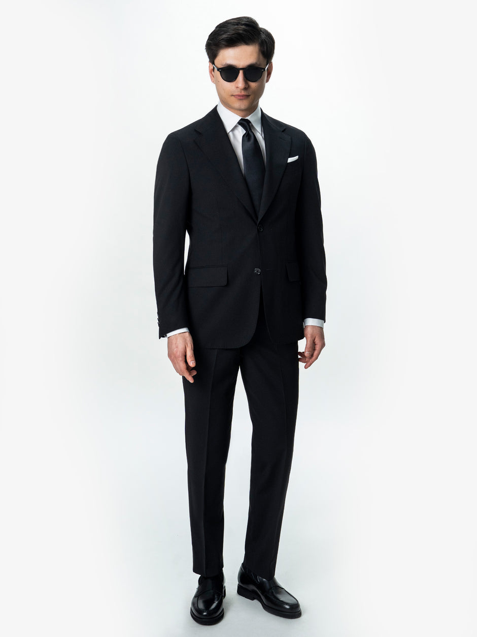 Costum Barbati Elegant Negru Amestec Lana BMan0019 (5)