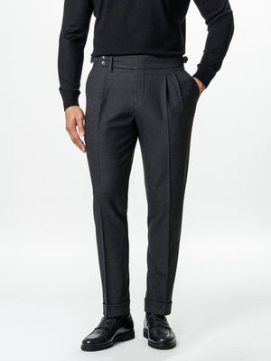 Pantaloni Cu Pense Barbati Gri Inchis Gurkha Toamna BMan702