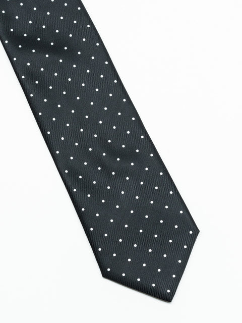 Cravata Eleganta & Business Barbati Neagra Imprimeu Puncte Albe Bman919 (3)
