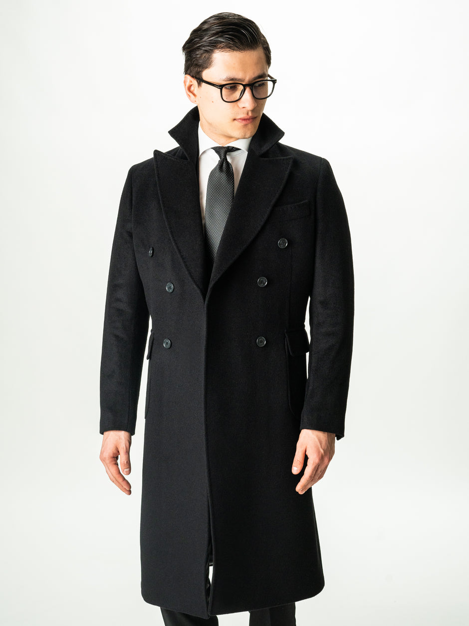 Palton Barbati Toamna-Iarna Negru Clasic Design Londonez BMan0002 (7)
