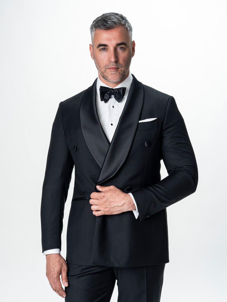 Costum Mire Smoking Negru din 100% Lana Vitale Barberis BMan344 (1)