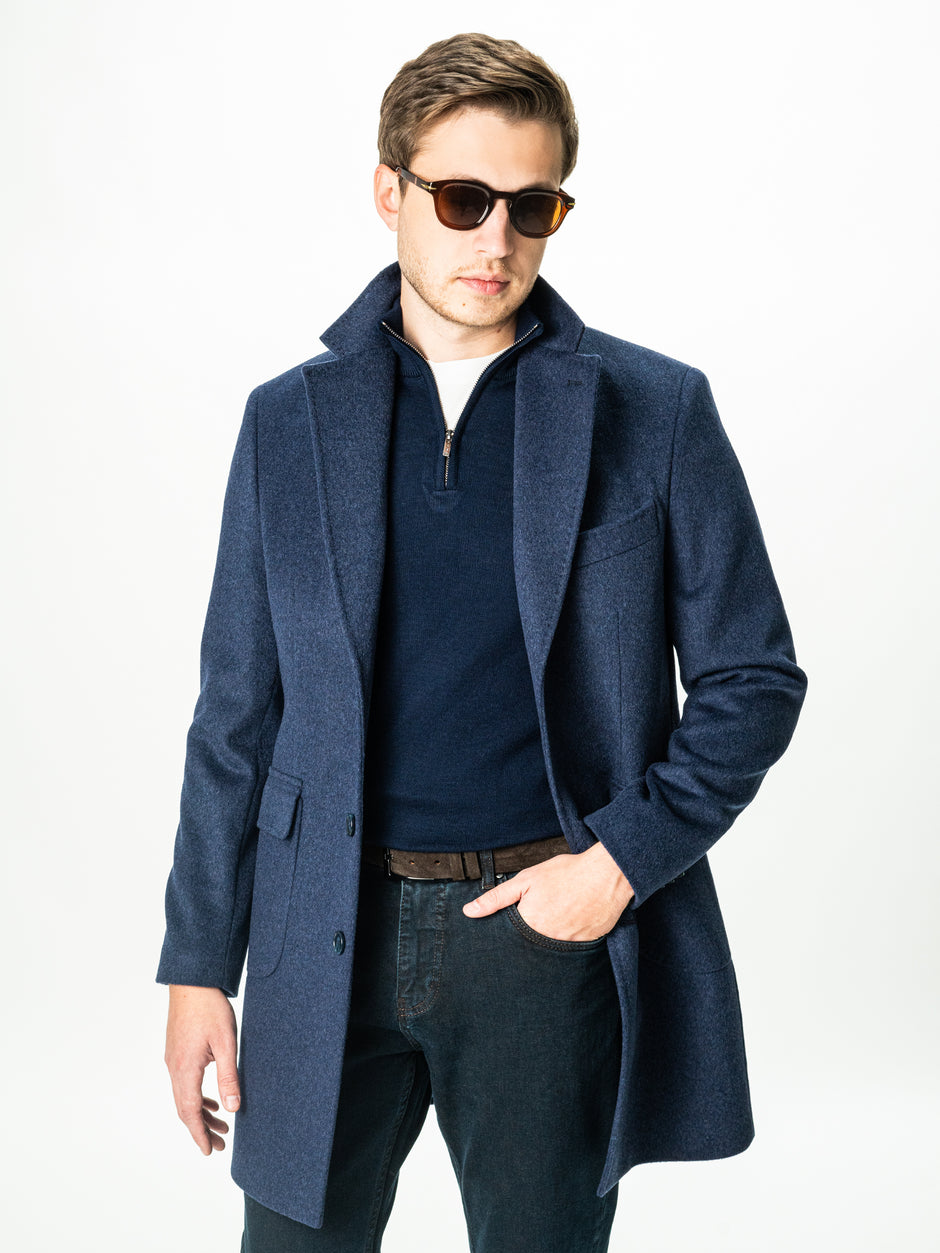Pulover Barbati Bleumarin Fermoar Office Din Bumbac Levent BMan0001 (6)