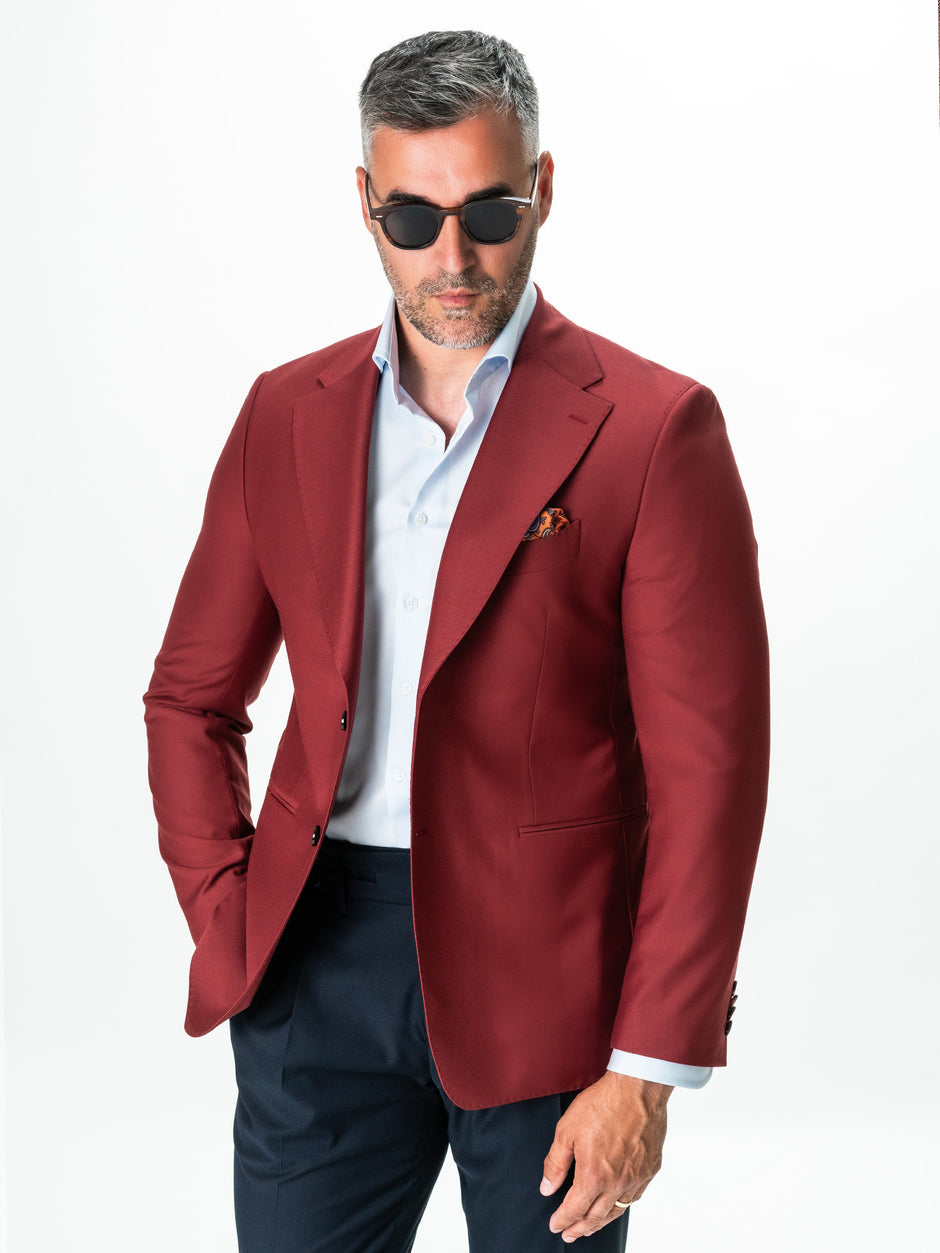 Sacou Barbati Rosu Caramiziu De Vara Smart Casual BMan0002 (1)