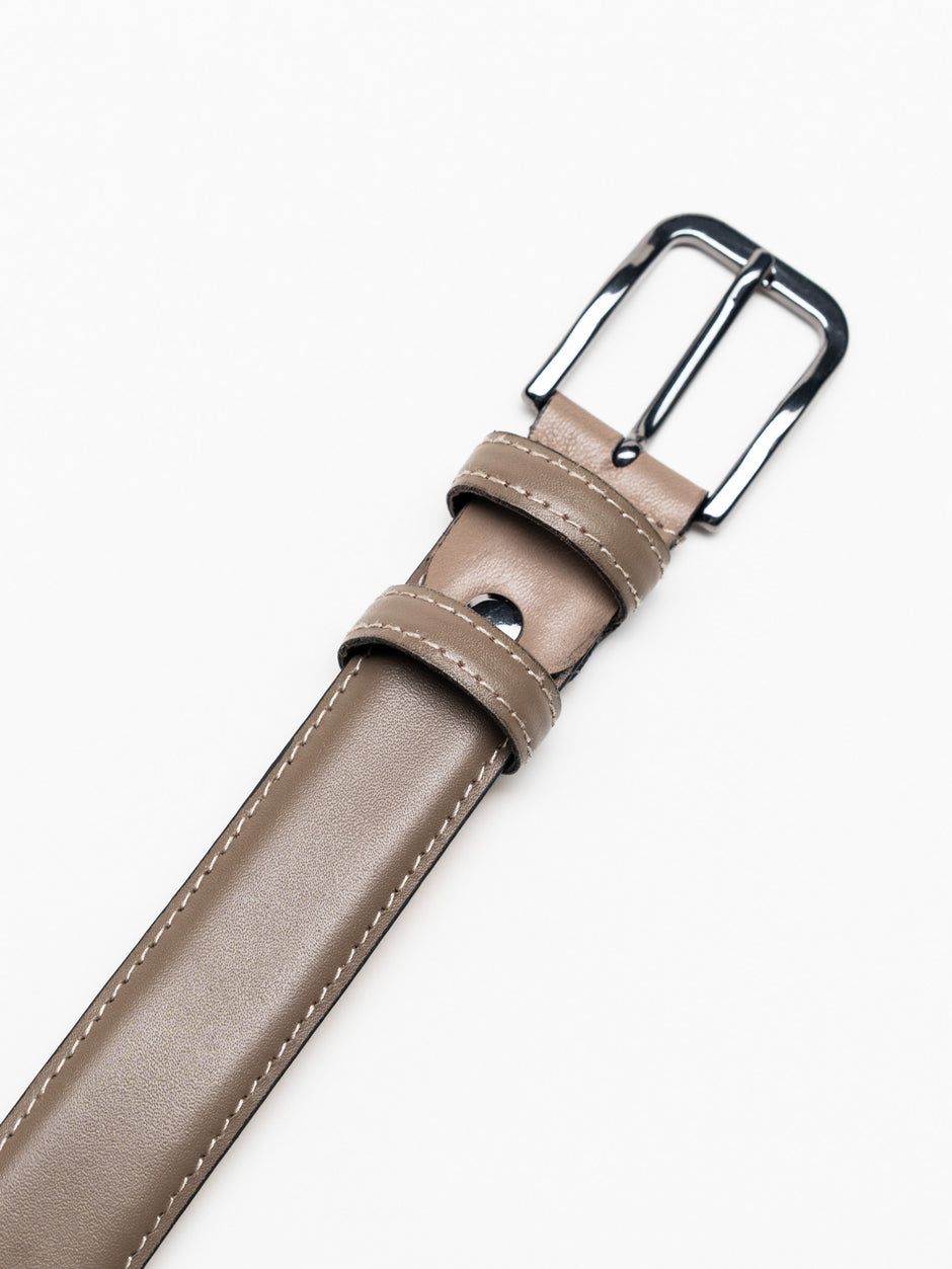 Curea Barbati Bej Eleganta Din Piele Naturala De Vitel BMan116 (2)