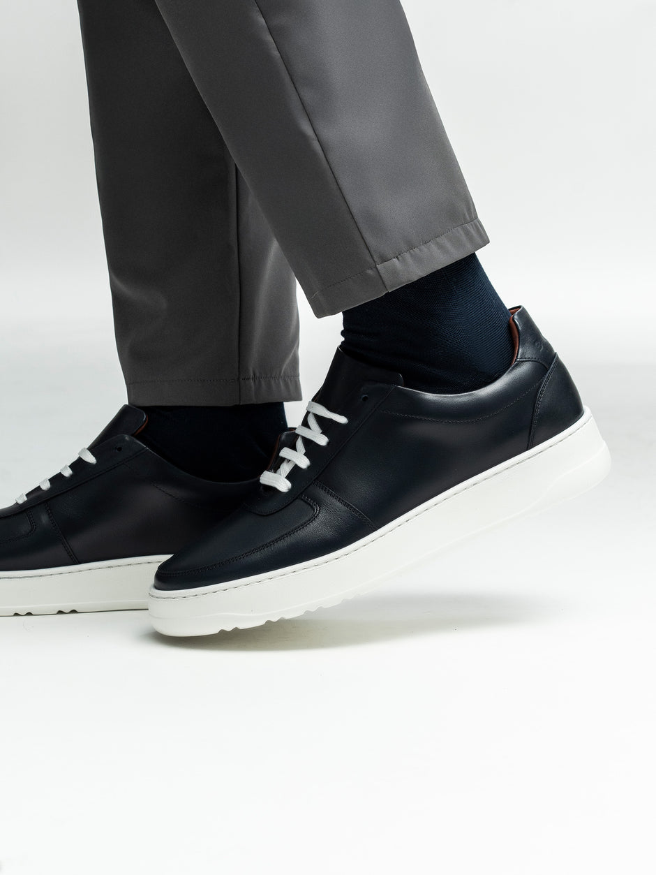 Pantofi Casual Barbati Sneakers Bleumarin 100% Piele Naturala BMan0354 (9)