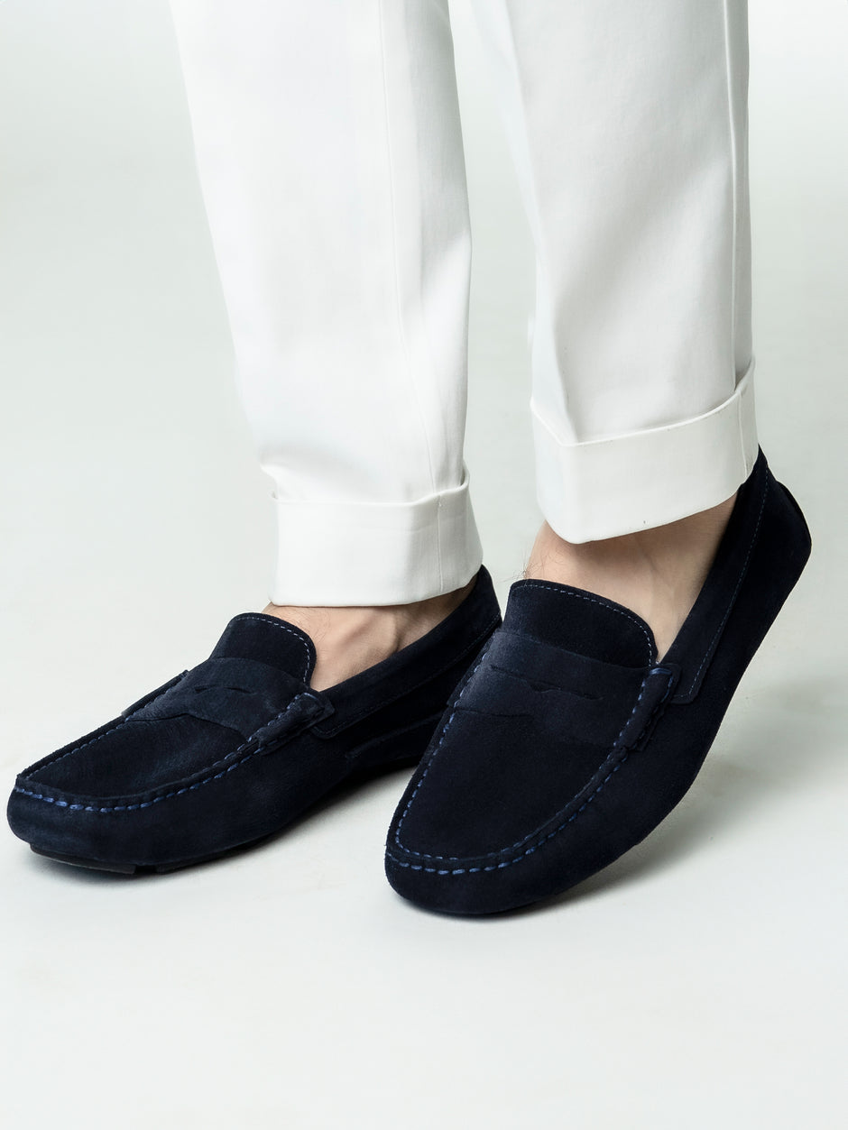 Mocasini Barbati Penny Bleumarin Din Piele Intoarsa BMan224 (1)