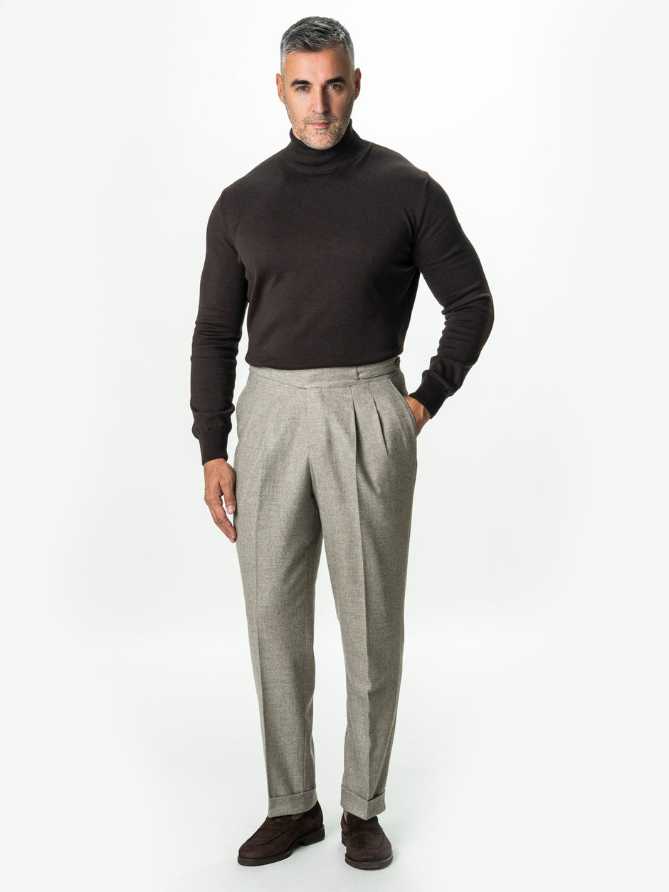 Pantaloni Barbati Bej Model Gurkha Din Lana BMan725 (4)