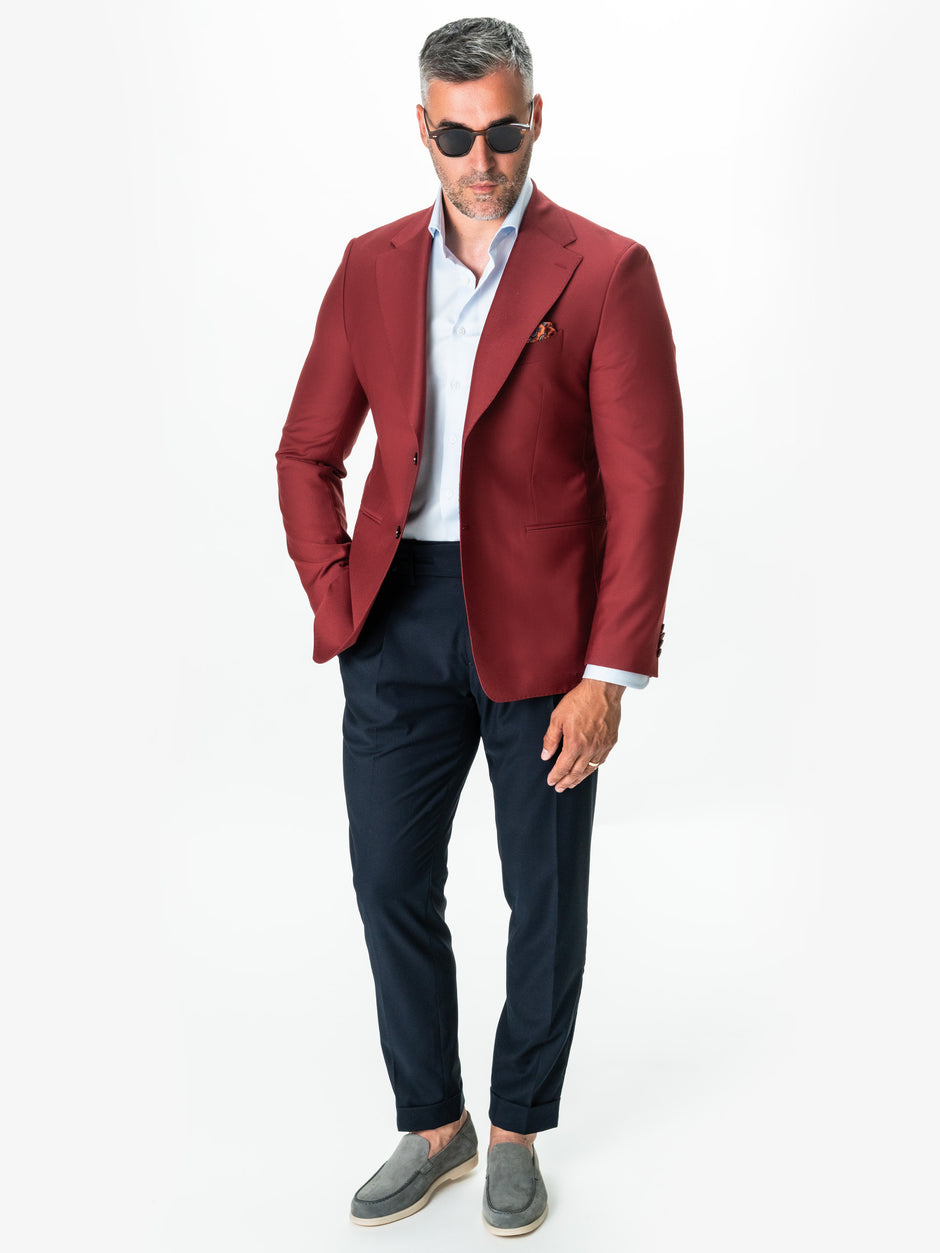 Sacou Barbati Rosu Caramiziu De Vara Smart Casual BMan0002 (10)