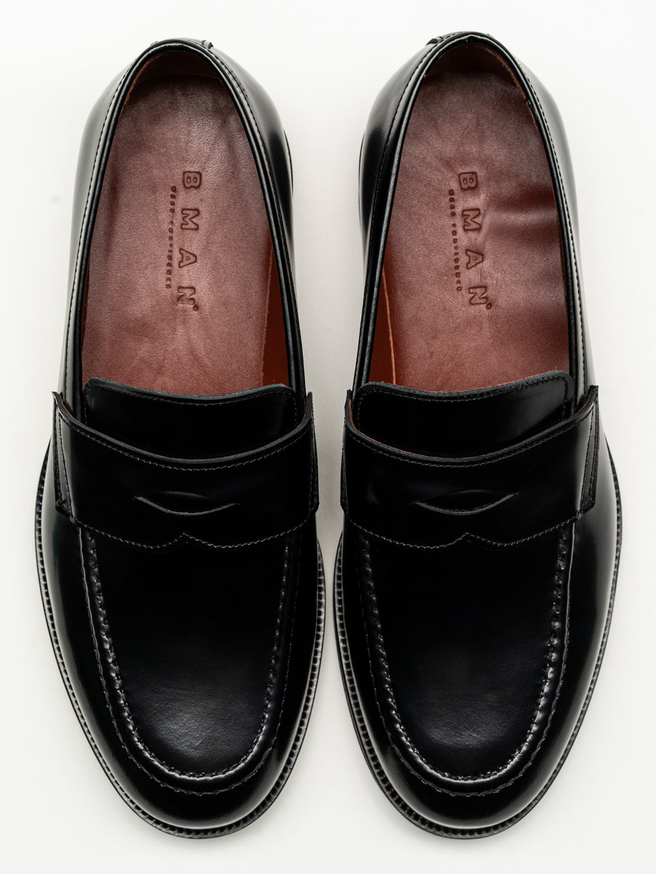 Mocasini Negru Semilucios Barbati Din Piele Naturala Formal Loafers Bman222 (5)