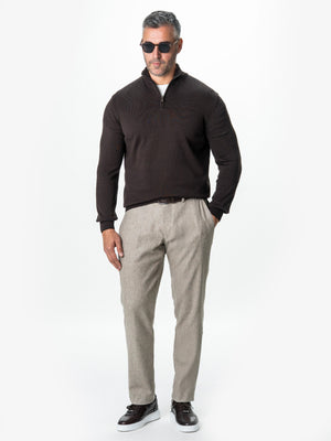 Pulover Cu Fermoar Barbati Maro Inchis Bumbac Parma Cottone BMan0001