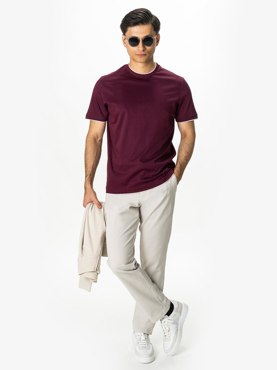 Tricou Bordo Barbati 100% Bumbac Egiptean Dublu Mercerizat BMan271 (2)