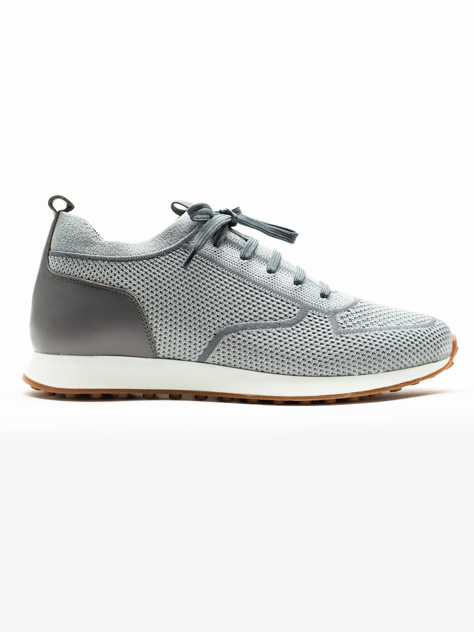 Pantofi Casual Barbati Gri Textil Cu Piele Naturala Talpa Ortopedica BMan0415 (2)