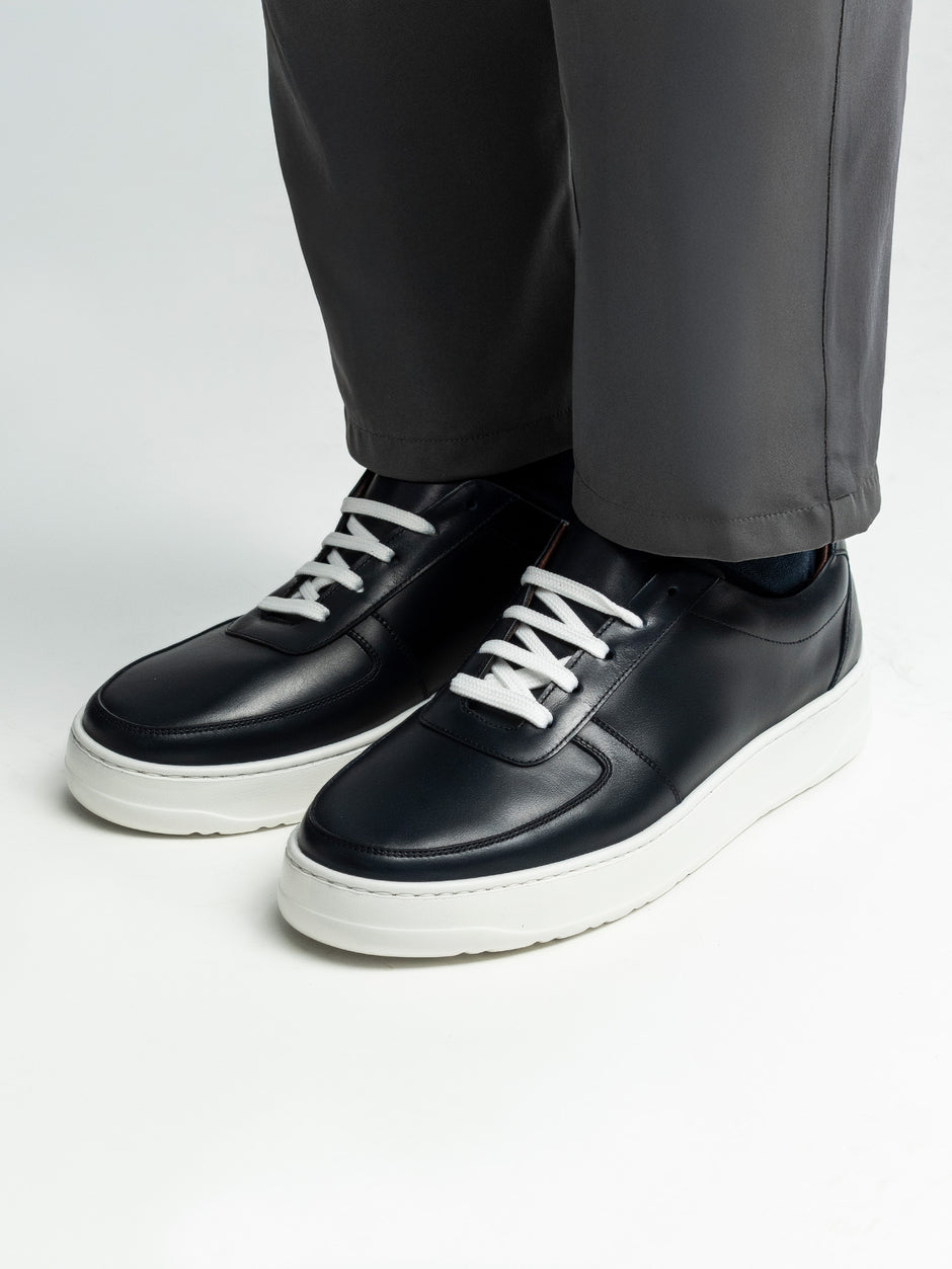 Pantofi Casual Barbati Sneakers Bleumarin 100% Piele Naturala BMan0354 (4)