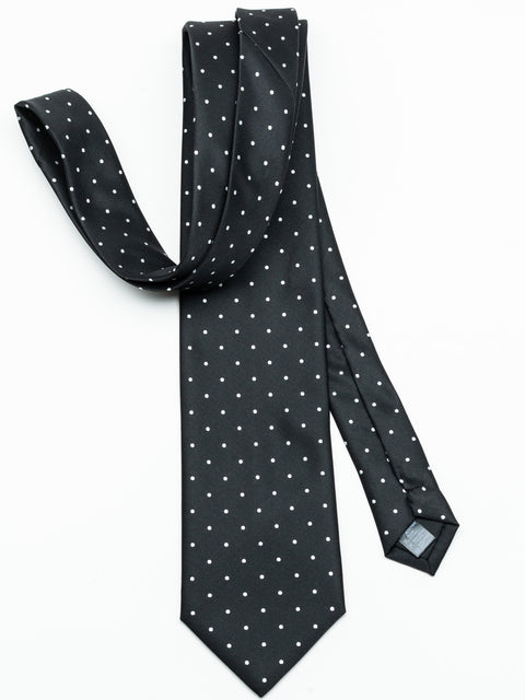 Cravata Eleganta & Business Barbati Neagra Imprimeu Puncte Albe Bman919 (2)