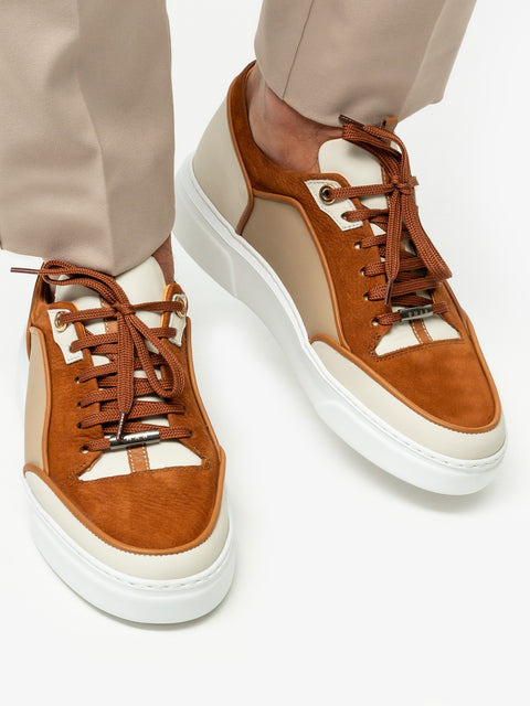 Pantofi Casual Barbati Tip Sneakers Maro&Crem Din 100% Piele Naturala Flother Bman0407 (8)