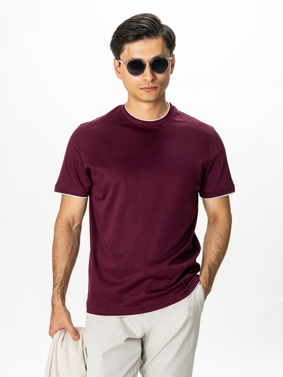 Tricou Bordo Barbati 100% Bumbac Egiptean Dublu Mercerizat BMan271 (3)