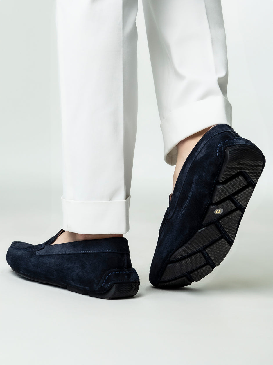 Mocasini Barbati Penny Bleumarin Din Piele Intoarsa BMan224 (3)