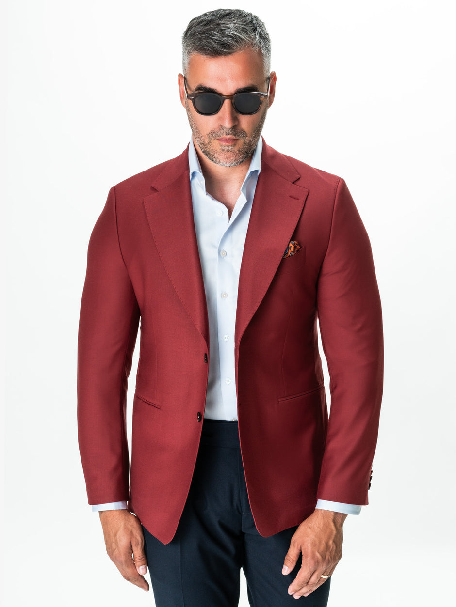 Sacou Barbati Rosu Caramiziu De Vara Smart Casual BMan0002 (9)