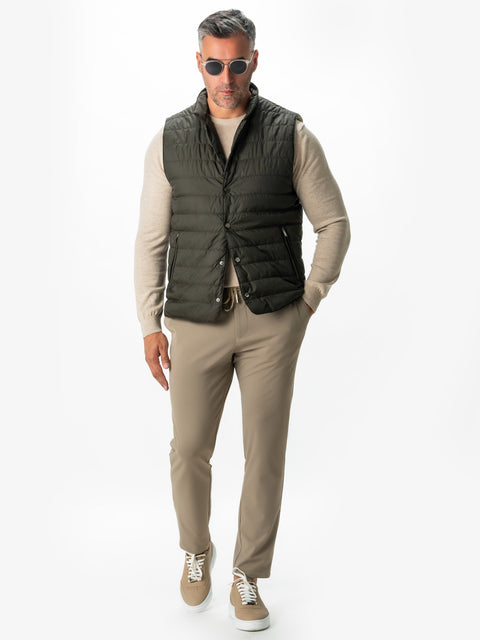 Vesta Casual & Office Barbati Toamna & Iarna Verde Kaki Design Verona Premium BMan066 (9)