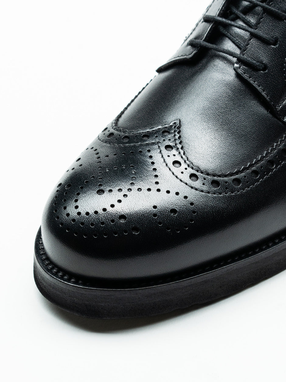 Pantofi Negri Barbati Eleganti & Business All Season Design Derby Brogue 100% Piele Naturala BMan0409 (4)