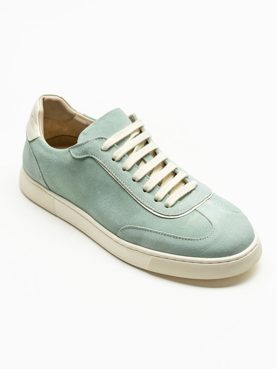 Pantofi Casual Barbati Court Style din Piele Întoarsă Verde Mentă BMan0429 (5)
